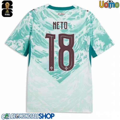 Maglie da calcio Portogallo Pedro Neto #18 Seconda Maglia Mondiali 2026  Manica Corta